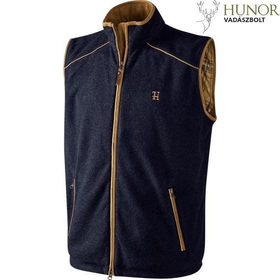 HARKILA Férfi Mellény Sandhem Fleece Waistcoat Dark Navy Melange
