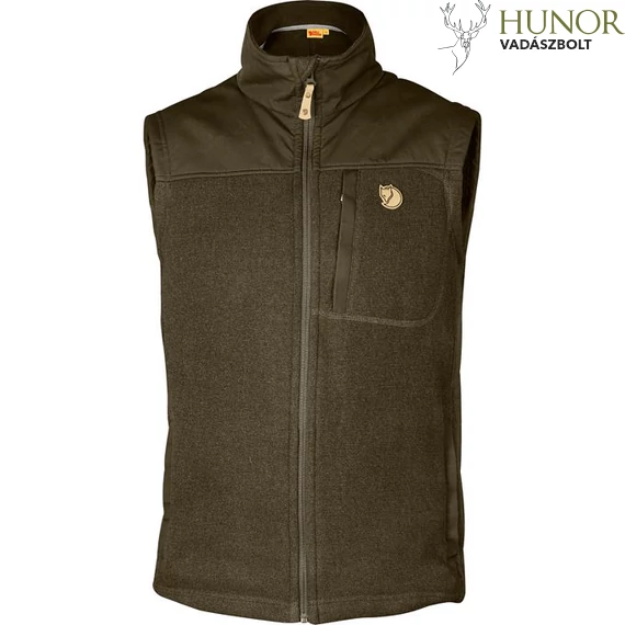 FJALLRAVEN Férfi Mellény Buck Fleece Vest Dark Olive