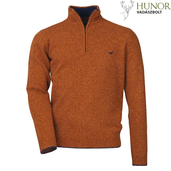 LAKSEN Férfi Pulóver Brompton Zip Neck Mandarin