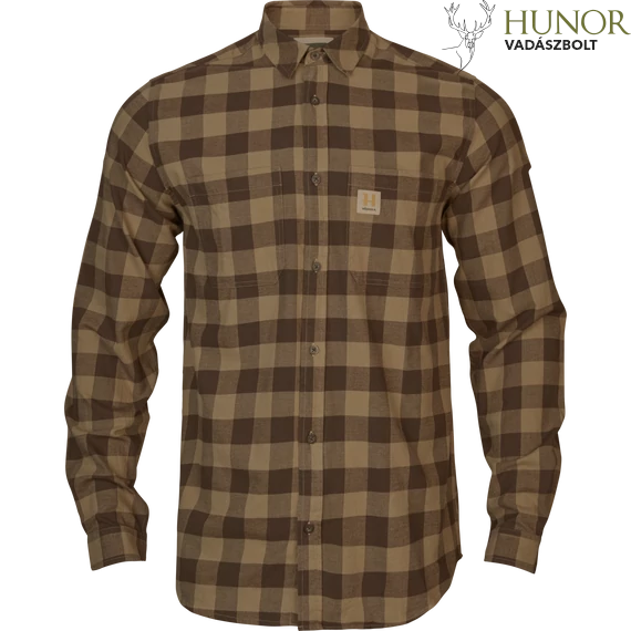 HARKILA Férfi Ing Scandinavian Shirt Antique Bronze Check