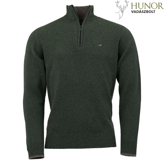 LAKSEN Férfi Pulóver Brompton Zip Neck Loden