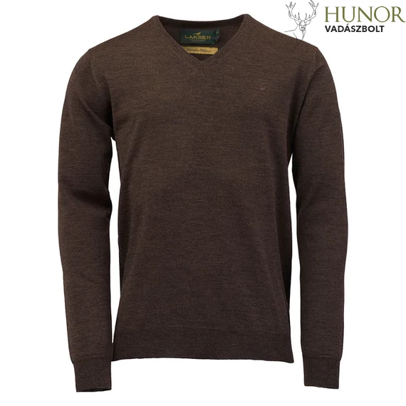 Laksen Férfi Pulóver Sussex V-Neck Brownie 