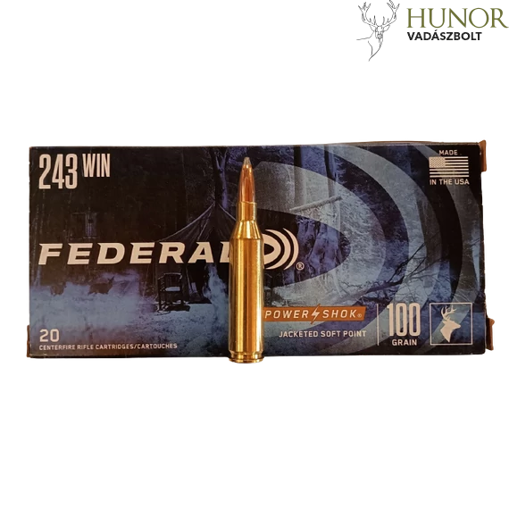 FEDERAL 243 Win. Jacketed Soft Point Power Shok 100gr