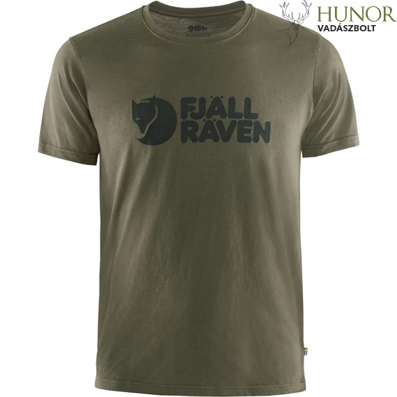 FJALLRAVEN Férfi Póló Logo T-Shirt Dark Olive