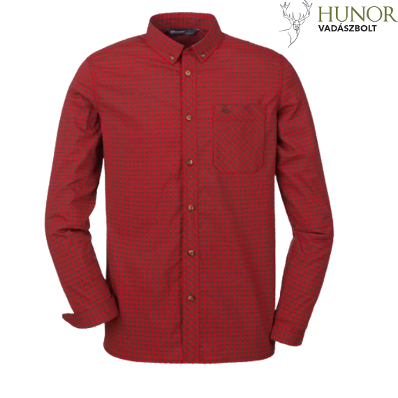 BLASER Férfi Ing Stretch Hemd Serge Brown/Red Checkered