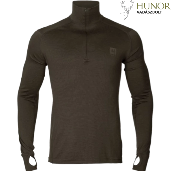 HARKILA Férfi Aláöltözet Base All Season Half Zip Shadow Brown