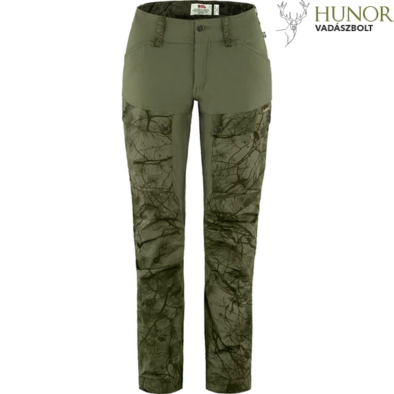 FJALLRAVEN Női Nadrág Keb Curved Short Green Camo/Laurel Green