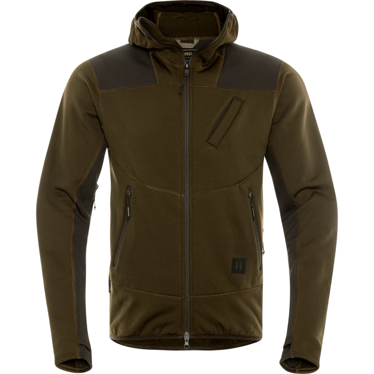 HARKILA Férfi  Pulóver Deer Stalker Fleece Hoodie W.Green/S.Brown