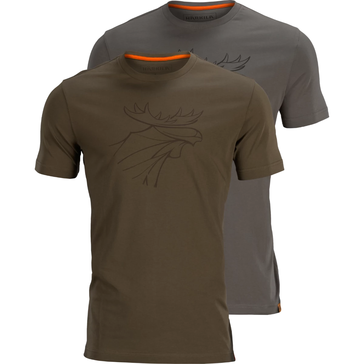 HARKILA Férfi Póló 2db/cs Graphic T-Shirt 2-Pack W.Green/Grey
