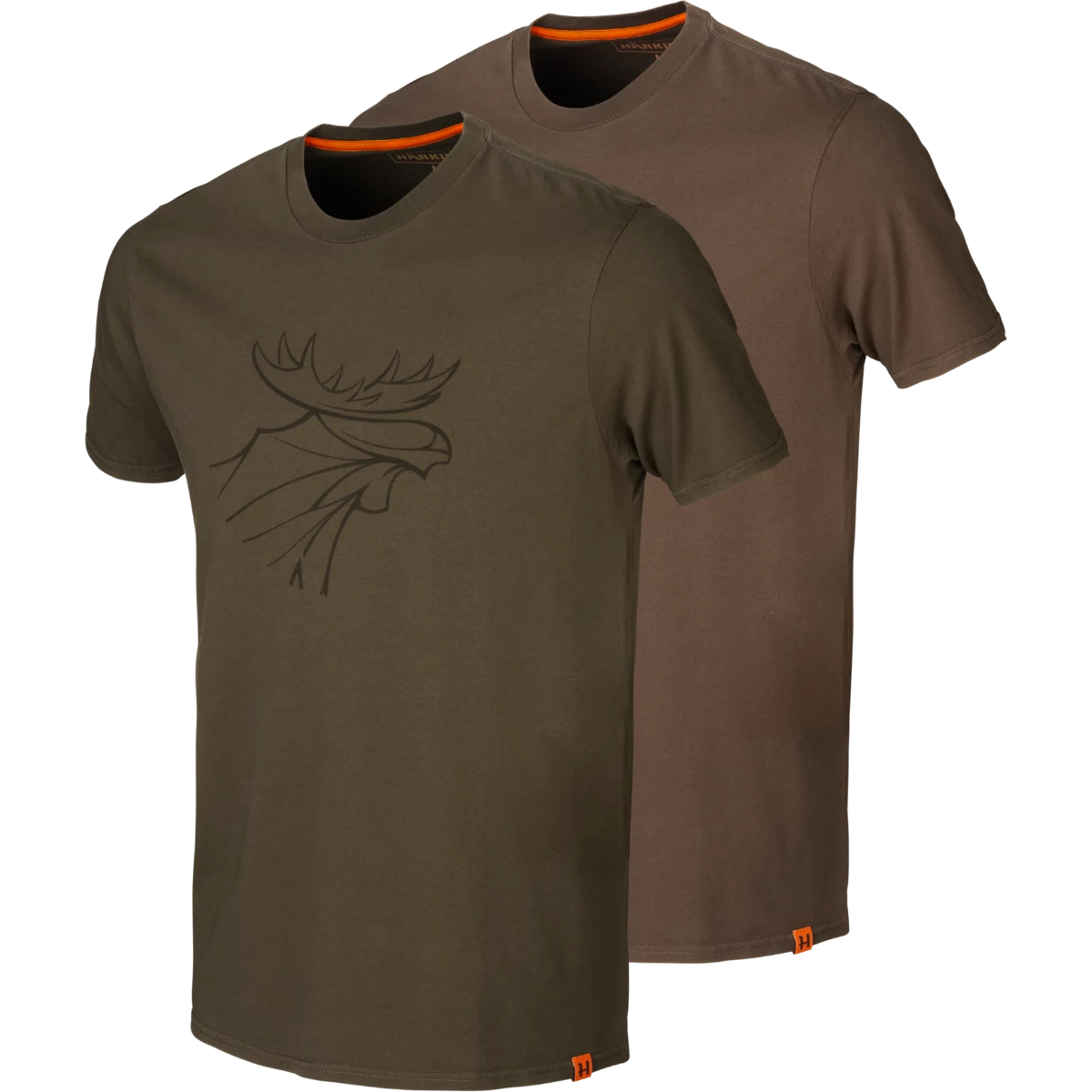 HARKILA Férfi Póló 2db/cs Graphic T-Shirt 2-Pack W.Green/S.Brown