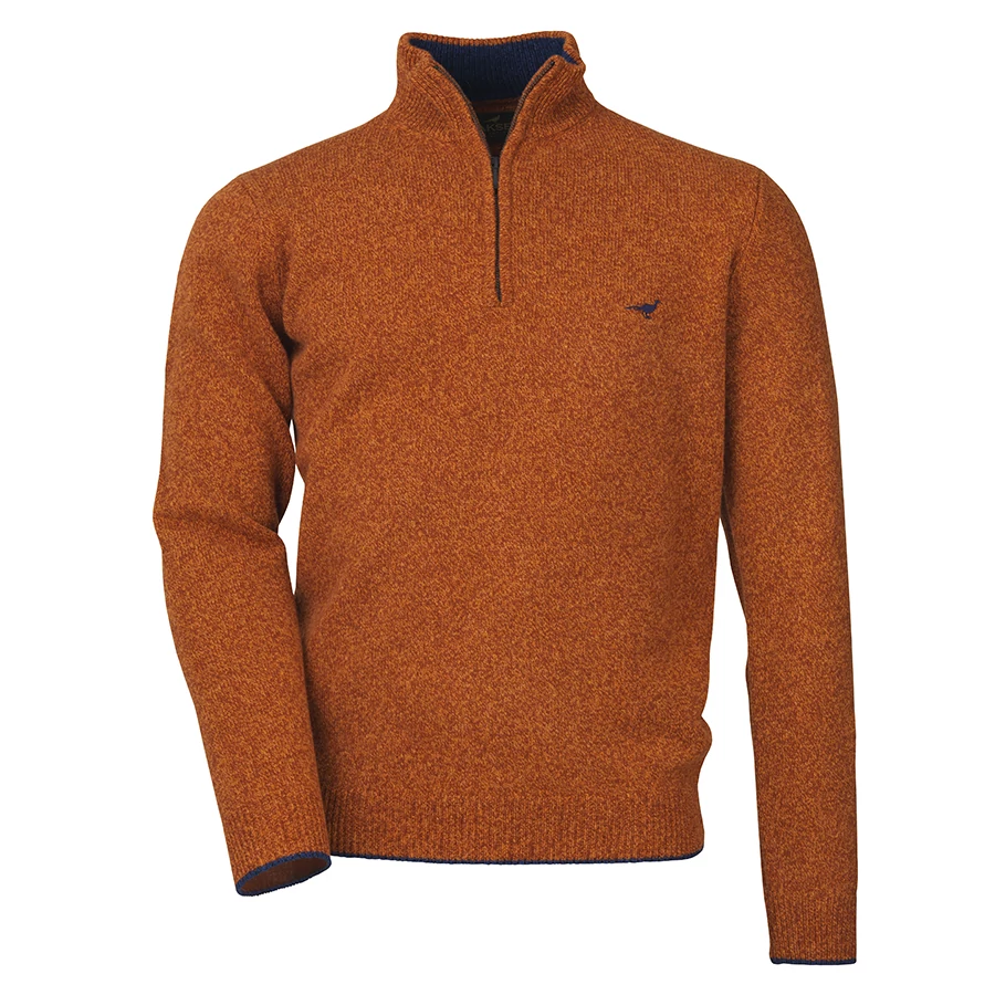 LAKSEN Férfi Pulóver Brompton Zip Neck Mandarin