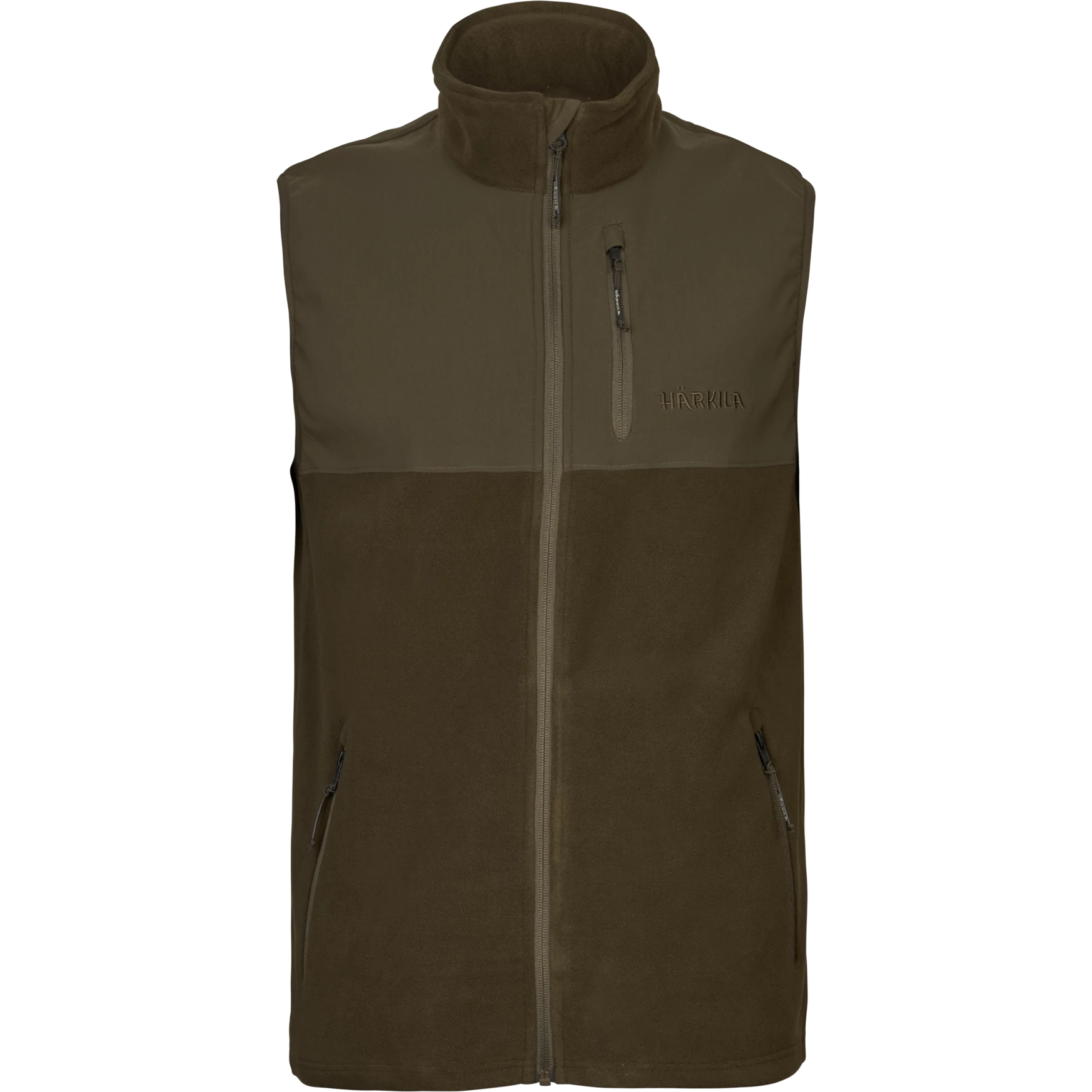 HARKILA Férfi Mellény Fjell Fleece Waistcoat Hunting Green/Willow Green