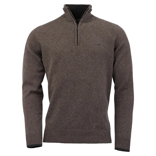 LAKSEN Férfi Pulóver Brompton Zip Neck Bisquit