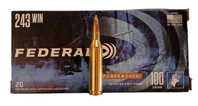 FEDERAL 243 Win. Jacketed Soft Point Power Shok 100gr