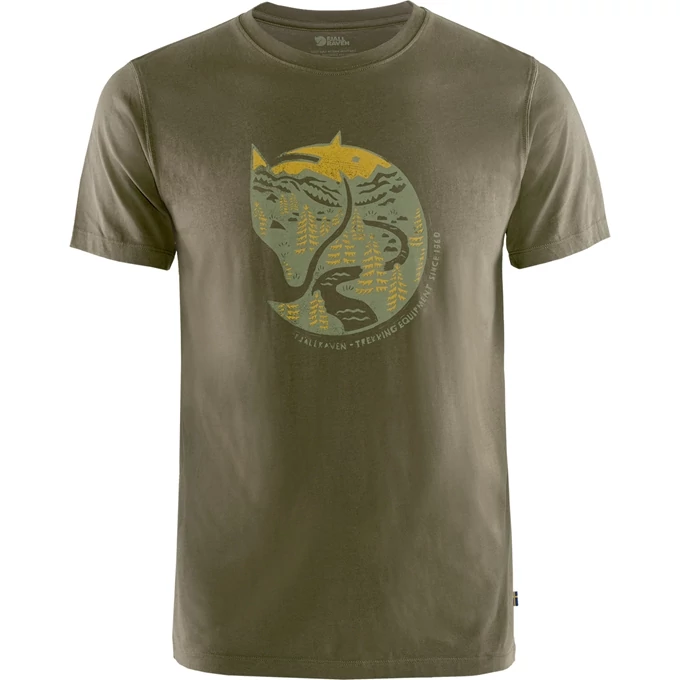 FJALLRAVEN Férfi Póló Arctic Fox T-Shirt Dark Olive