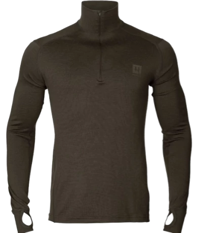 HARKILA Férfi Aláöltözet Base All Season Half Zip Shadow Brown