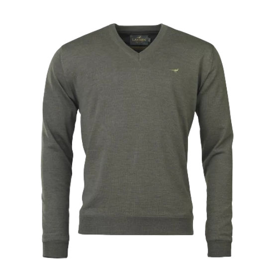 LAKSEN Férfi Pulóver Grantham V-Neck Olive